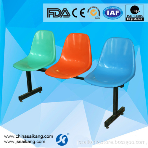 Colorful Plastic 3-Seater Waiting Chairs